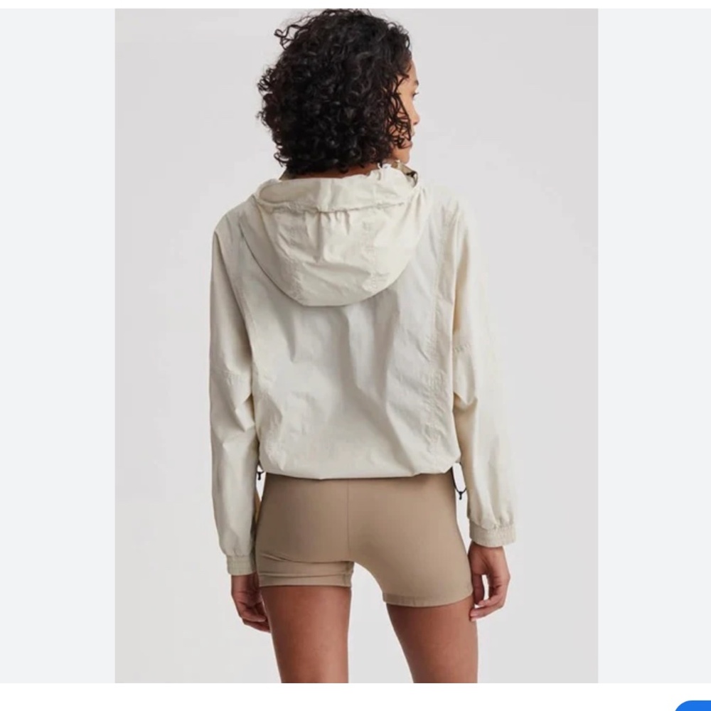 Varley Cream Zip-Up Hooded Windbreaker Jacket - Picture 3 of 11